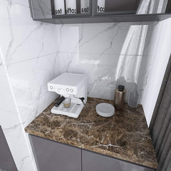 Brown Marble Aluminum Foil Kitchen Wall Sticker 60x200cm