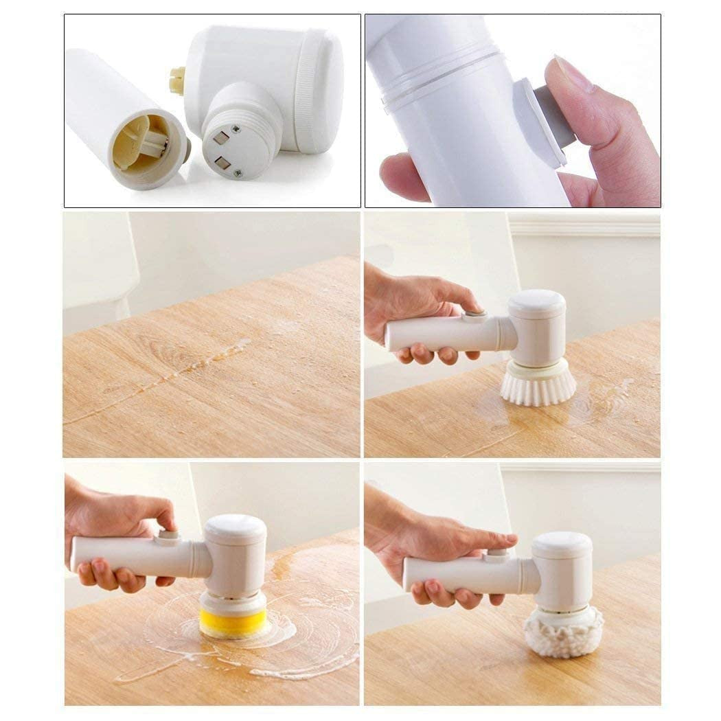 5-in-1 Electric Spin Scrubber for Bathroom & Kitchen Cleaning