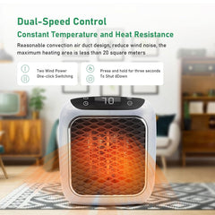 Portable 800W Handy Heater with Digital Display & Adjustable Timer