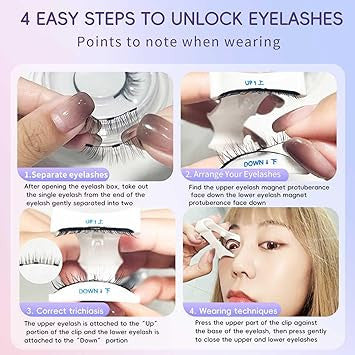 Magnetic Eyelashes with Applicator – Reusable Natural Look