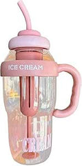 Ice Cream 1300ml Water Bottle with Straw - Fun & Refreshing