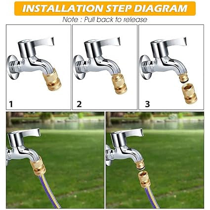 4Pcs Brass Garden Hose Quick Connect Tap Pipe Connectors