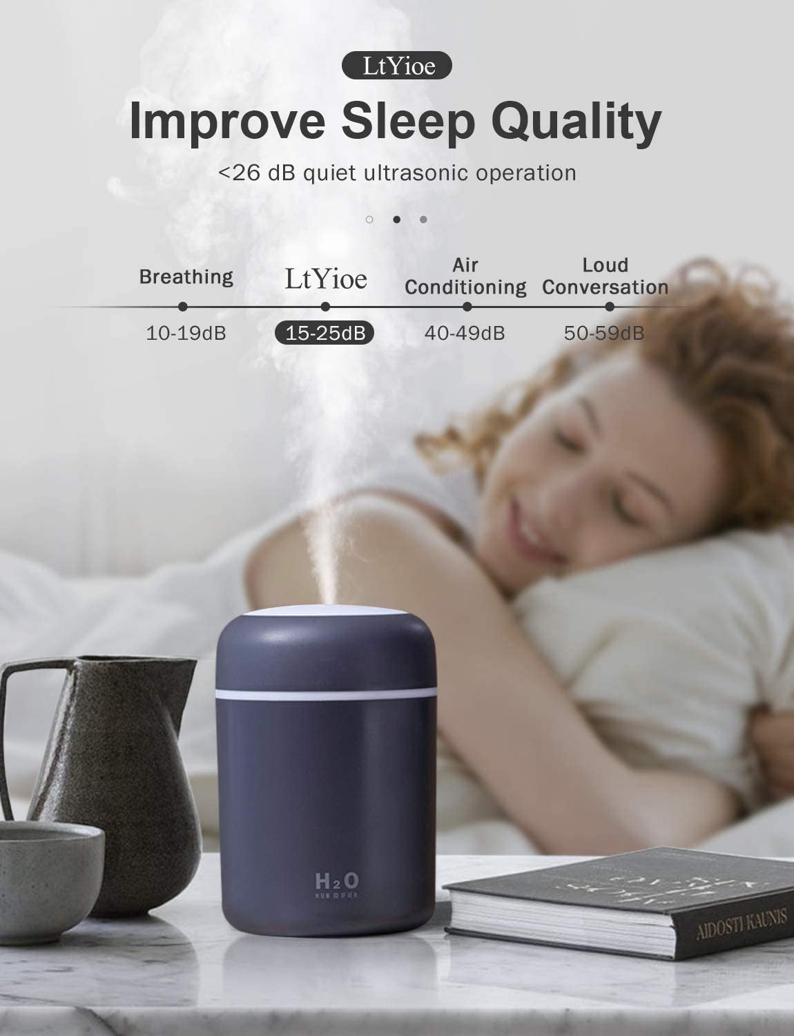 Colorful Mini Humidifier & Oil Diffuser for Cool, Fresh Air
