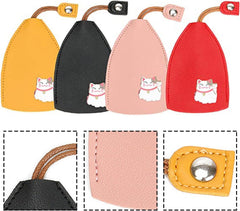 Cute Leather Fruit Key Holder with Pull-Out Sleeve
