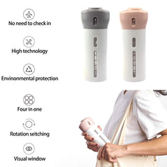 Smart 4-in-1 Travel Dispenser Bottle Set Leakproof Refillable Toiletry Organizer