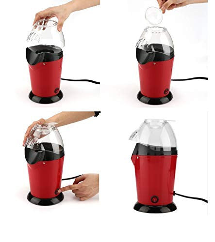 Hot Air Popcorn Maker with Measuring Cup & Removable Lid