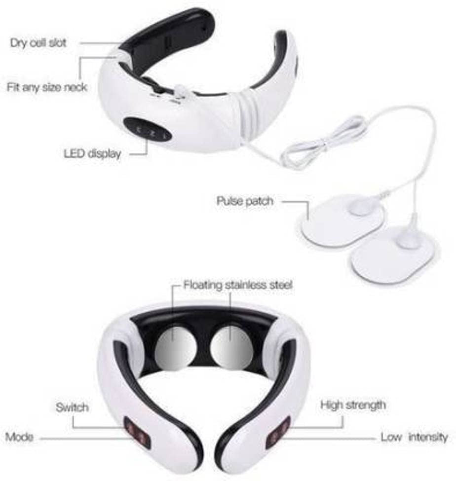 Electric Pulse Neck Massager with 6 Modes & 16 Levels for Pain Relief