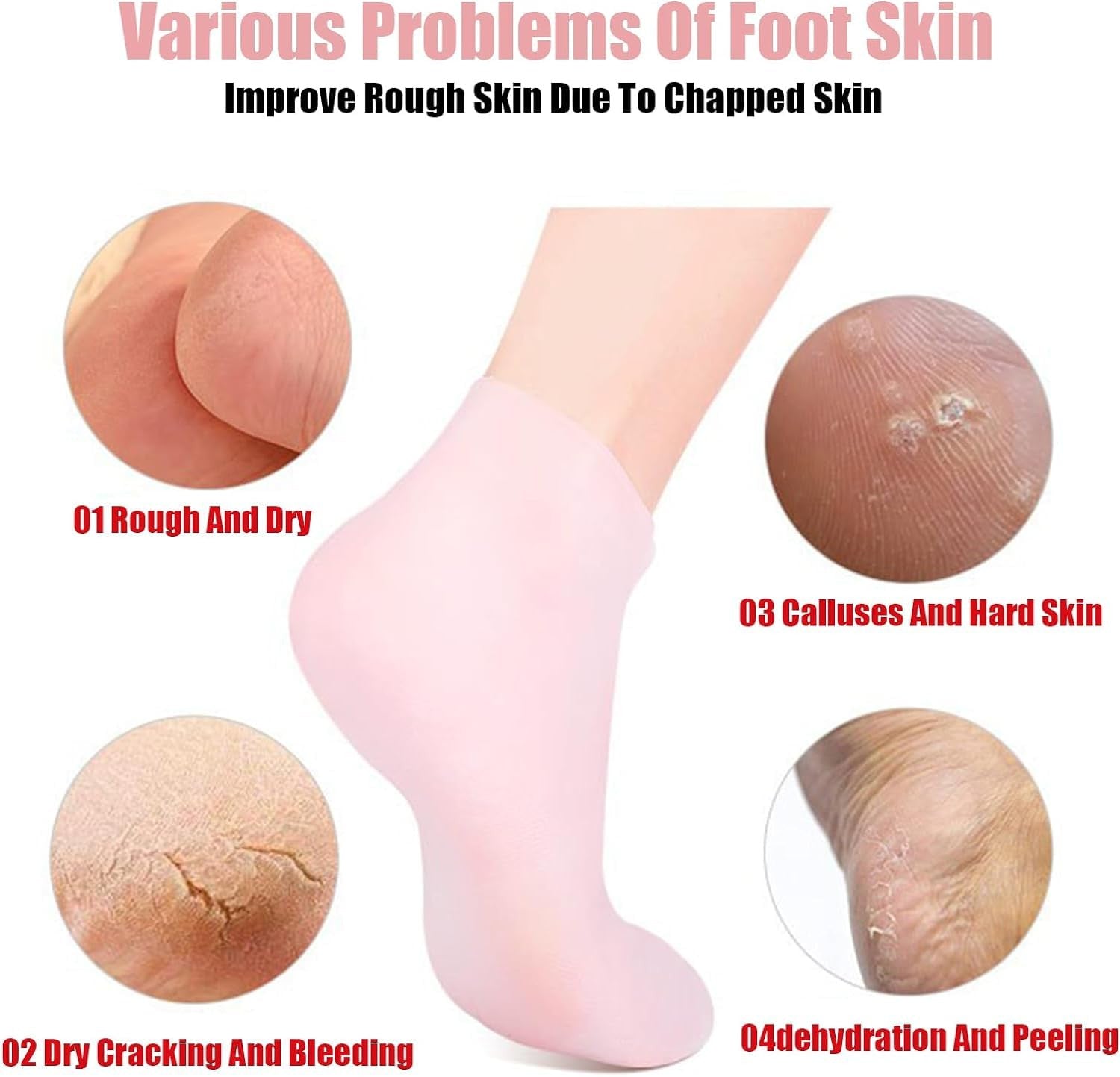 Silicone Moisture Socks for Soft, Hydrated, and Cracked Feet