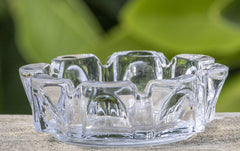 Crystal Clear Round Glass Ash Tray for Home & Outdoor Decor