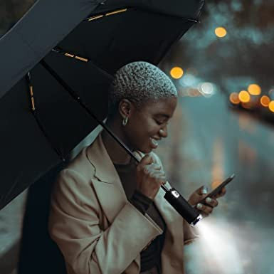 3-Fold Auto Open LED Travel Umbrella with Light, Large Size