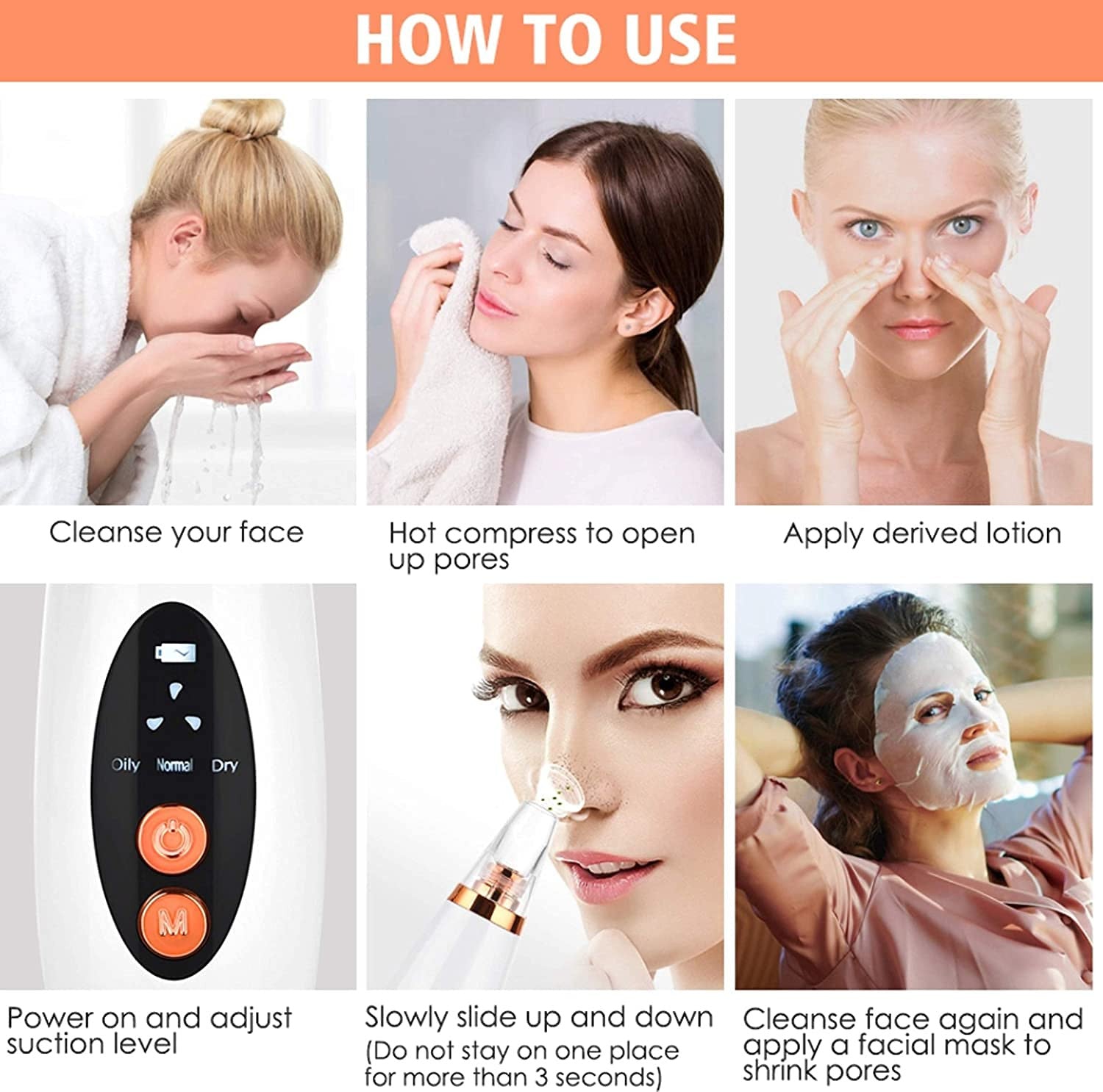 6-in-1 Multi-Function Blackhead Remover & Derma Suction Tool