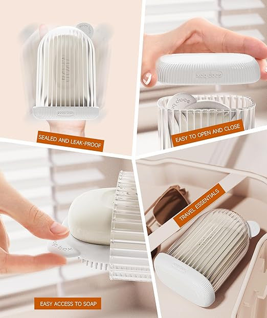 2-in-1 Travel Soap Case & Holder, Leakproof, Compact & Durable