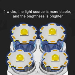4-Core Super Bright LED Flashlight with 4 Modes, USB Rechargeable