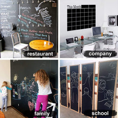 Removable Black Board Wall Sticker with Chalks for Home & Office