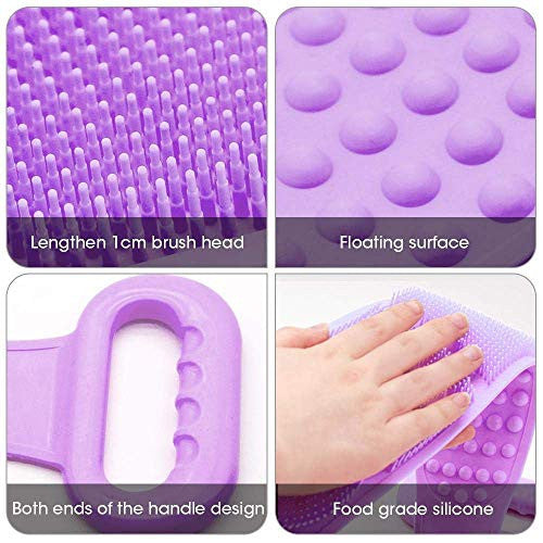 Extended 28-Inch Silicone Back Scrubber with Massage Beads