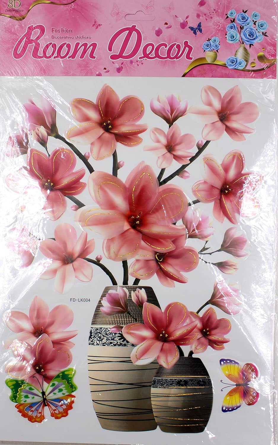 3D Flower & Vase Wall Sticker - 1 Pc