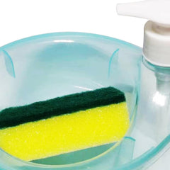 Elegant Soap Dispenser & Scrubber Holder with Pump for Kitchen & Bathroom
