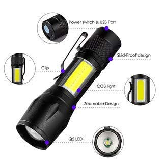 2-in-1 Mini Rechargeable LED Torch with Adjustable Focus for Outdoor & Emergency