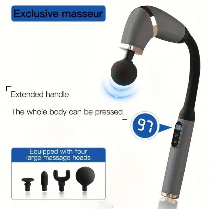 U-Shape Portable Massage Gun with Extension Handle for Muscle Relief