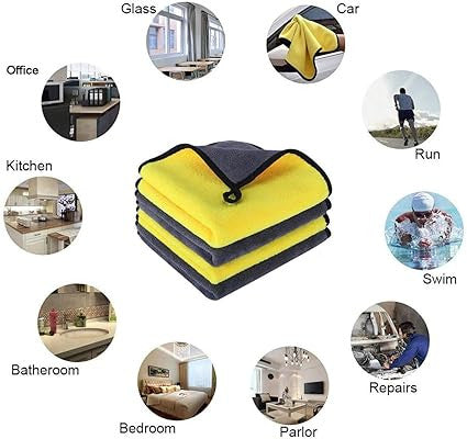 40x40 Microfiber Car Cleaning Towel - Ultra Absorbent & Soft