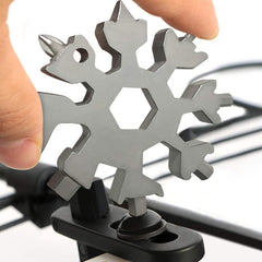18-in-1 Snowflake Multi-Tool Keychain for Camping and Biking