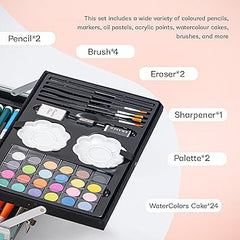 145-Piece Big Color Suitcase Art Set for Creative Kids