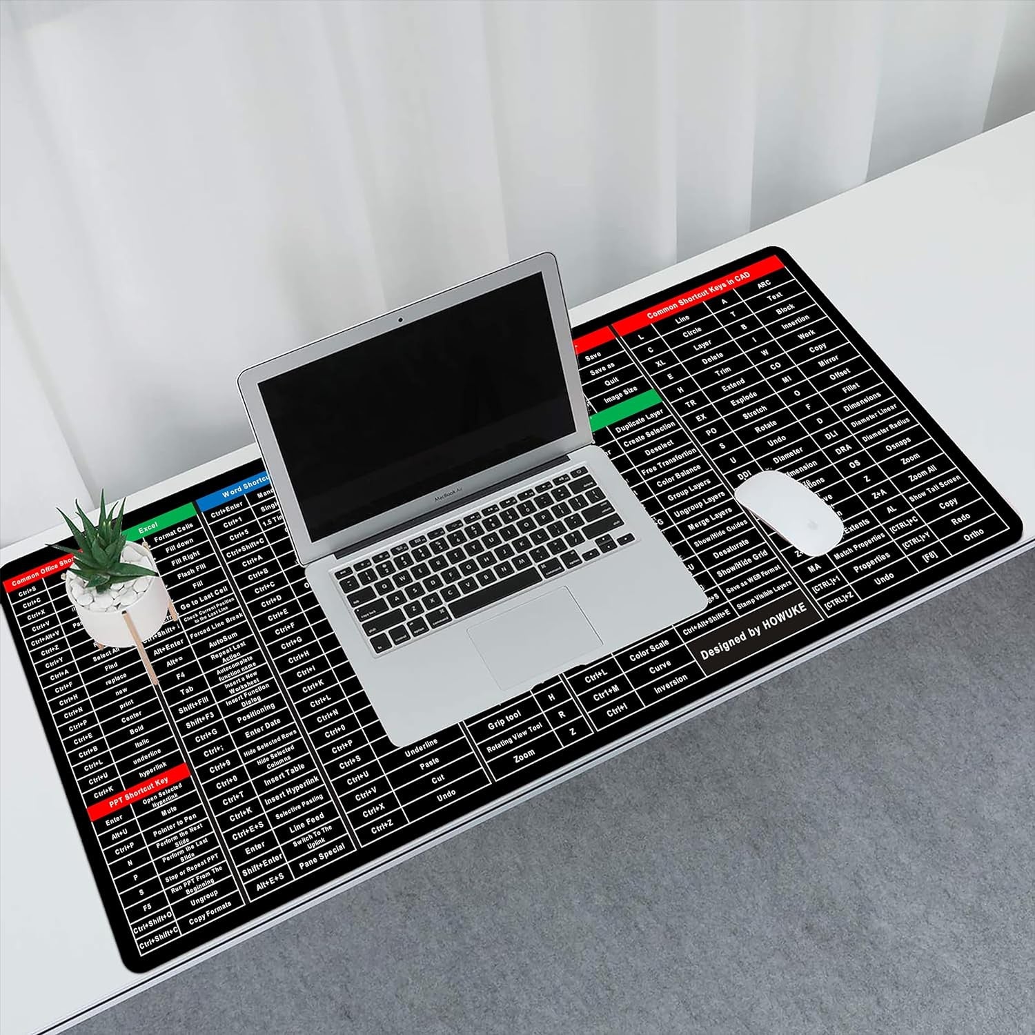 Ergonomic Shortcut Key Keyboard & Mouse Pad for Office & Gaming