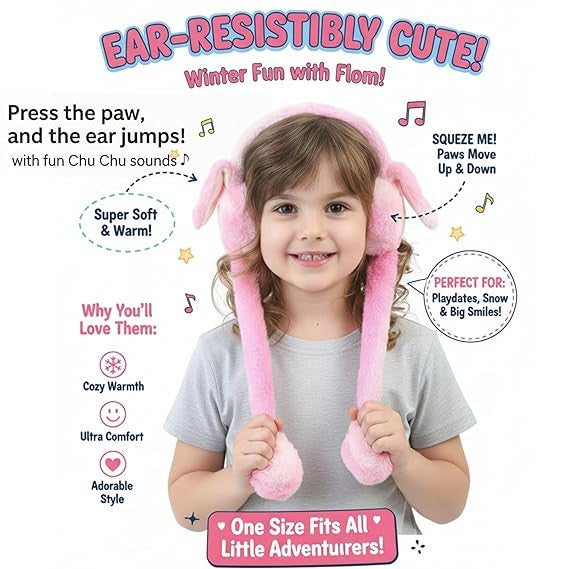 Cute Rabbit Ear Headband & Winter Ear Warmer for Kids & Adults