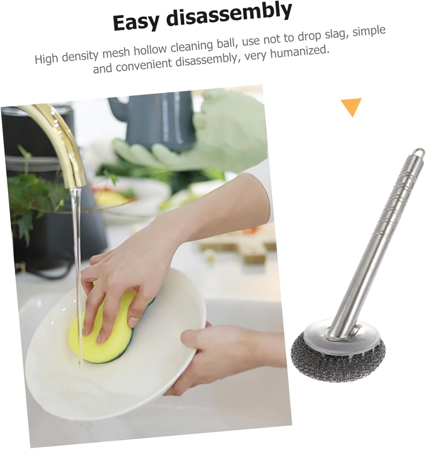 40-70 Character Product Name: Durable Stainless Steel Dish Scrubber Set with Steel Ball Brushes
