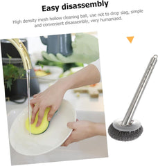 40-70 Character Product Name: Durable Stainless Steel Dish Scrubber Set with Steel Ball Brushes