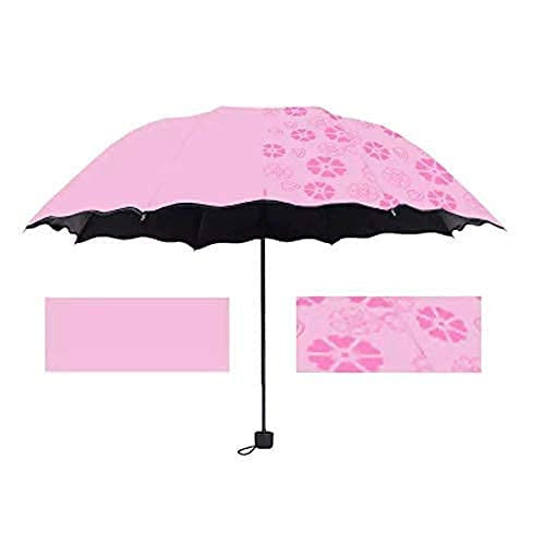 Magic Blossom 3-Fold UV Sun & Rain Umbrella with Water-Activated Pattern