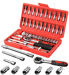 46-in-1 Multi-Purpose Tool Kit with Screwdriver, Socket Set & Case