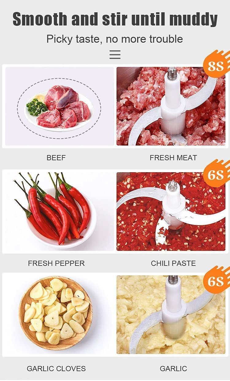 2-Liter Electric Meat Grinder with Handle, ABS & Stainless Steel, 250W