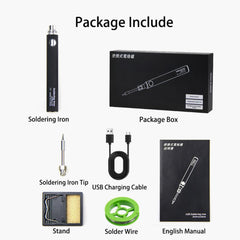 Portable USB Cordless Soldering Iron with 3 Tips for Precision Welding