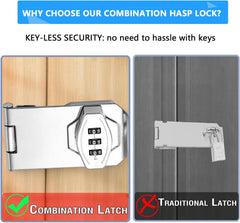 3-Digit Keyless Cabinet Lock with Password & Safety Buckle