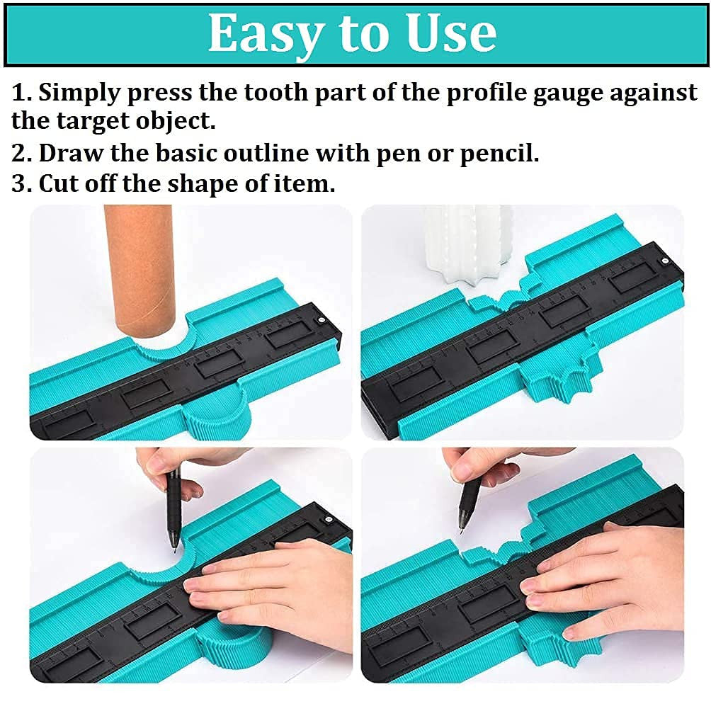10-Inch Plastic Contour Gauge Ruler for Precise DIY & Carpentry Tasks