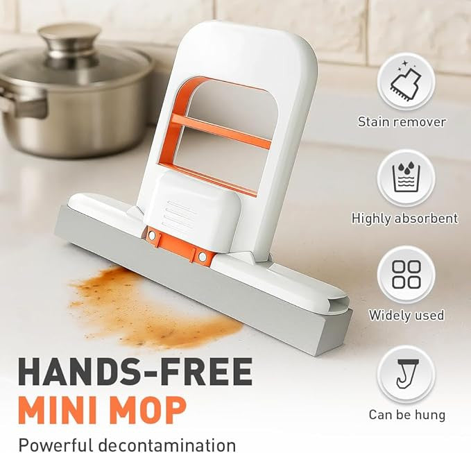 Compact Foldable Desktop Mop for Wet & Dry Cleaning