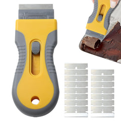Heavy-Duty Metal Paint Scraper with 15 Replacement Blades