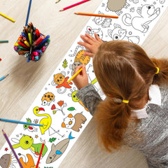 Drawing Roll with Sheets, Color Filling Stickers & Poster for DIY Art