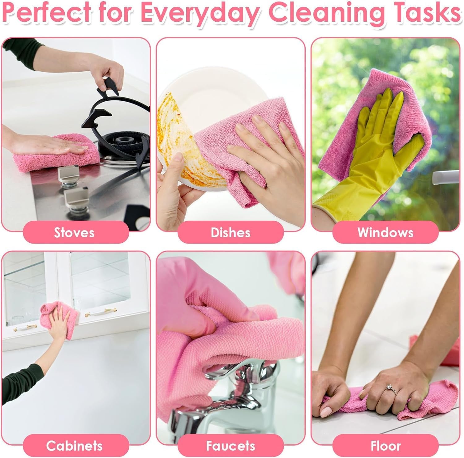All-Purpose Microfiber Cleaning Cloths - Soft, Durable, Versatile Rags