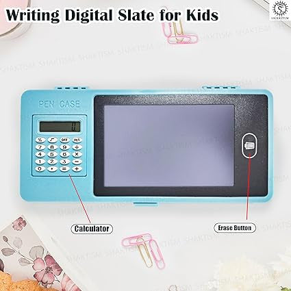 LCD Pencil Case with Calculator and Writing Tablet