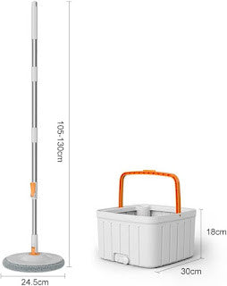 360° Rotating Square Mop with Water Filtration & Pet Hair Removal