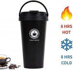 Double Wall Vacuum Insulated 500ML Travel Coffee Mug with Handle
