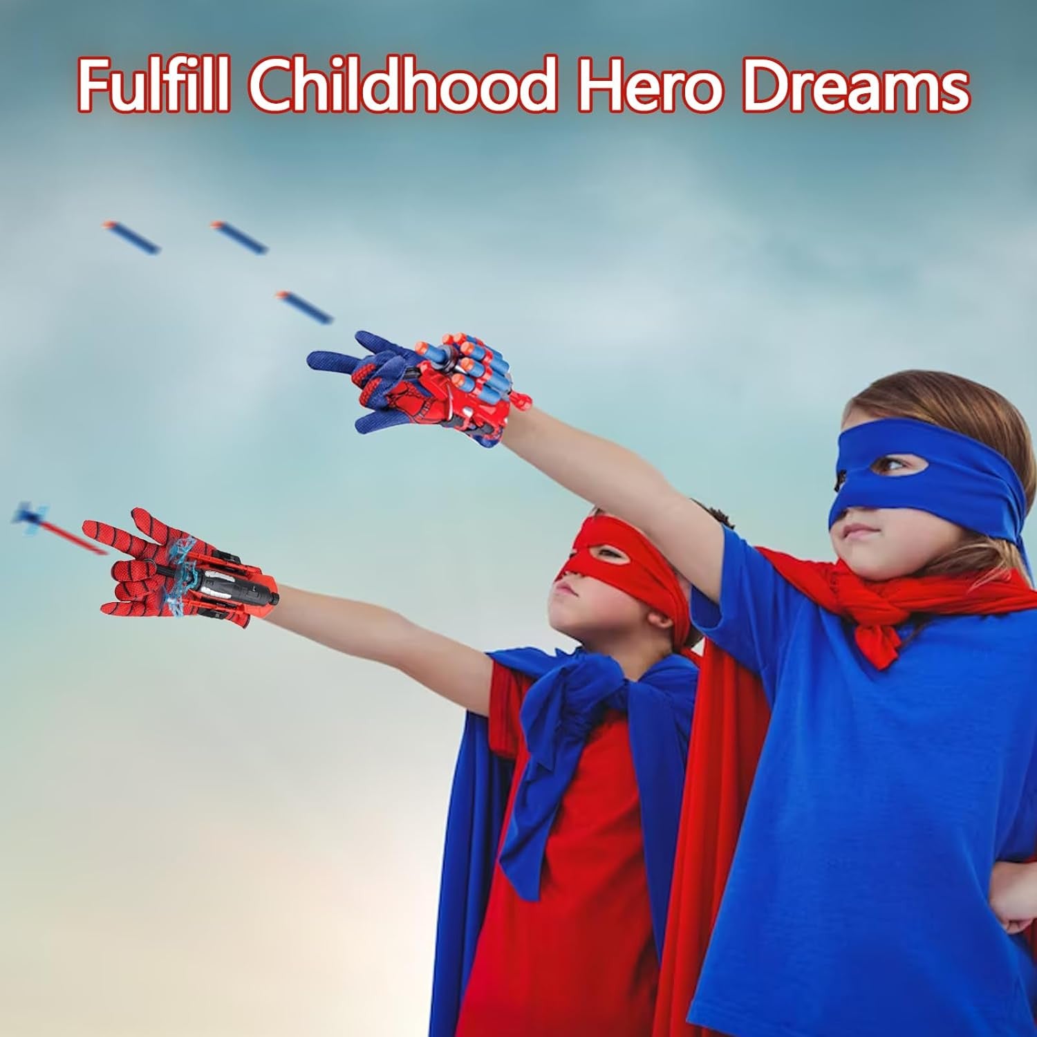Spider Web Shooter Toy Set with Gloves and Hero Launcher