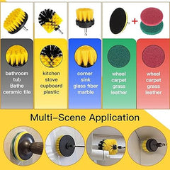8 Pcs Power Drill Scrub Pads & Brush Set for Deep Cleaning