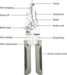 9-in-1 Stainless Steel Wire Stripper & Crimping Tool – Multi-Function Cable Cutter & Wiring Tool