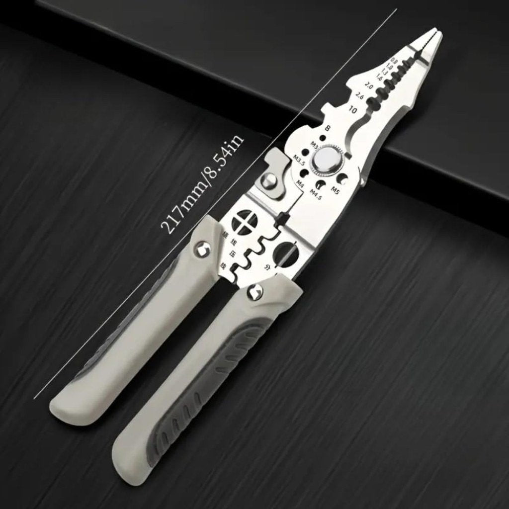 9-in-1 Stainless Steel Wire Stripper & Crimping Tool – Multi-Function Cable Cutter & Wiring Tool