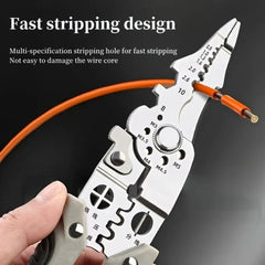 9-in-1 Stainless Steel Wire Stripper & Crimping Tool – Multi-Function Cable Cutter & Wiring Tool