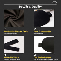 Black Eye Mask 3D Sleep Mask & Black Head Band for Rest