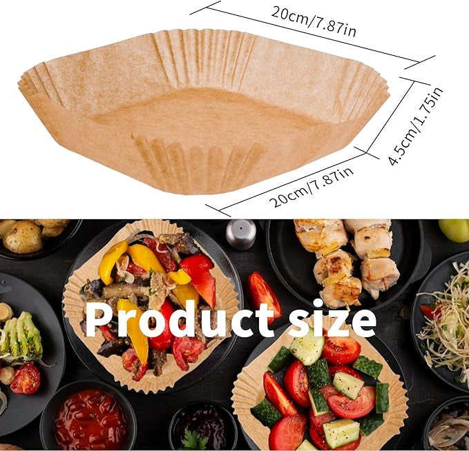 92-Pack Non-Stick Air Fryer Paper Sheets for Easy Baking